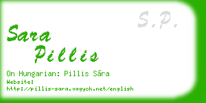 sara pillis business card
